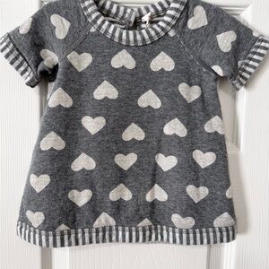 Hanna Andersson Gray Heart Short Sleeve Tee